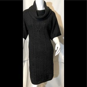 Tahari dark gray knit cowl neck dress size XS